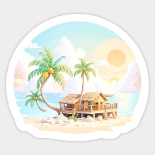 holiday in island Sticker